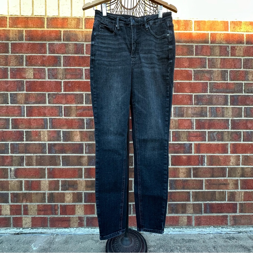 Judy Blue Skinny Fit Fade Black Denim Jean Hi-Waist Hem Stretch Streetwear 7/28 - Picture 15 of 15